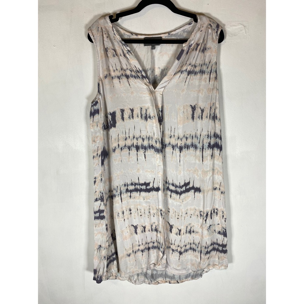 Michael Stars Medium Sleeveless High Low Tunic Blouse‎ Tie Dye V Neck Boho